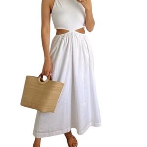 Abercrombie & Fitch White Midi Dress